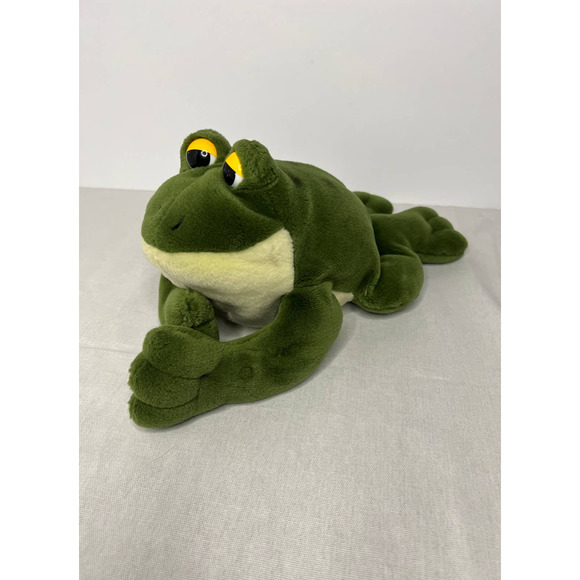 Frog Plush Green Stuffed Animal Toy Toad 14" Long A&A Plush, INC Frog Lovers - Picture 2 of 9